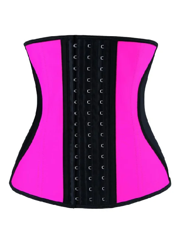 Animal - print bustiers for a wild and fierce styleWomen's Pink Latex Underbust Waist Trainer Shaper Corset