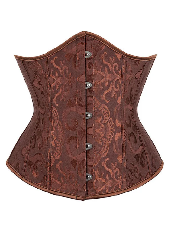 Retro - 1950s corsets with a cinched waistWomen Victorian Plus Size Brocade Bustier Underbust Corset Shapewear Outfit