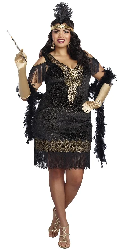 Plus Size Women's Cosplay LingerieSexy Plus Size Swanky Flapper Women's Costume