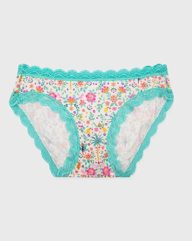 Stripe & Stare Original Knicker in Mexicana with Neon Mint Trim