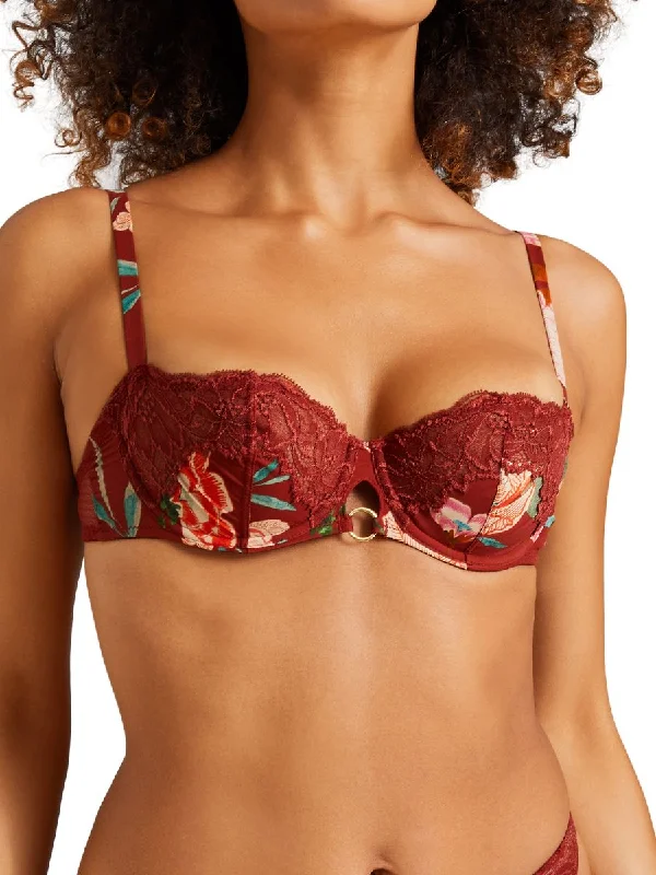 Women's Everyday Wear Lingerie Sweet Folk Half Cup Bra - Sienna