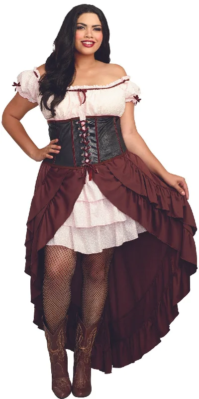 Elven Cosplay Lingerie for WomenSexy Plus Size Saloon Gal Wild West Women's Costume