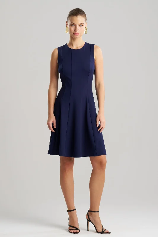 Compact Knit Fit & Flare Dress