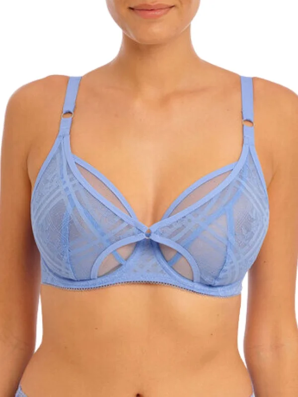 Plus Size Lace Lingerie for Women Fatale High Apex Bra - Cornflower
