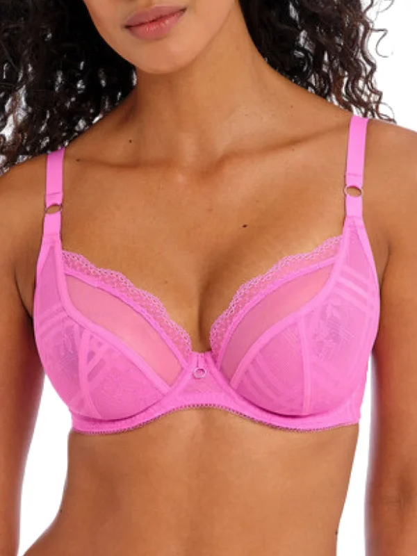 Sexy Lingerie for Women with Stockings Fatale Plunge Bra - Candy Blossom
