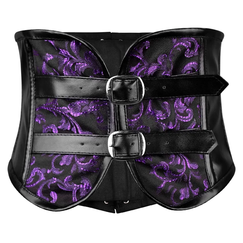 Purple Short torso corset Belt - waist cincher