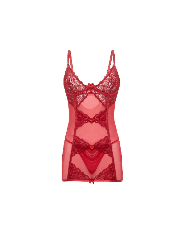 Silk sexy dresses for a luxurious and smooth feelCurvy Milania Lacey Babydoll Dress