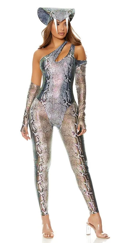 Sexy Metallic Snake Halloween Costume