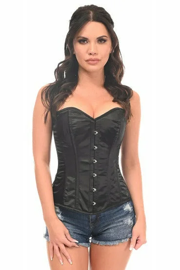 Retro - 1950s corsets with a cinched waistBlack Satin Full Back Sweetheart Corset