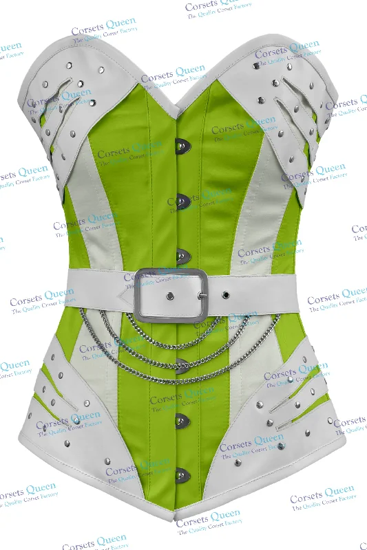 White bustiers for a pure and innocent aestheticStina Steampunk Overbust Corset