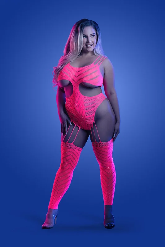 Breathable stockings for all - day comfortPlus Size Wavelength Body Stocking