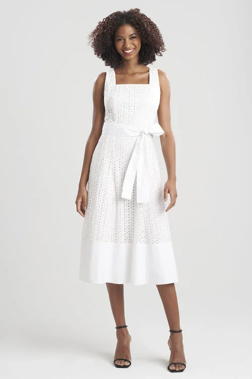 Cotton Eyelet Midi Tank Dress