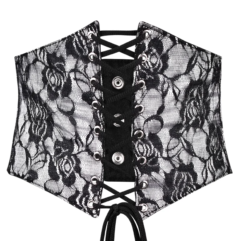 Printed Mesh Corset Belt - Waist Cincher