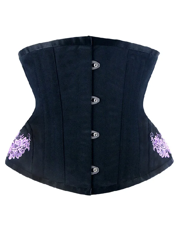 Denim - look corsets for a casual yet stylish twistBlack Vintage Steel Boned Waist Cincher Underbust Corset