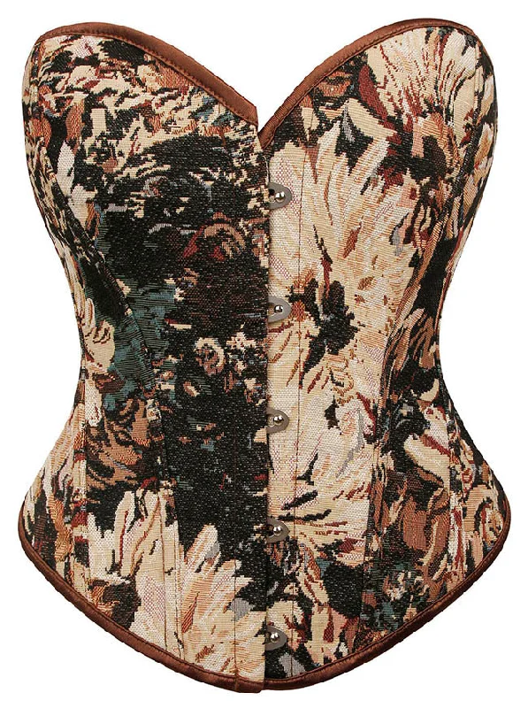 Microfiber corsets for a lightweight optionWomen's Renaissance Vintage Floral Plastic Boned Lace Up Body Shaper Overbust Corset