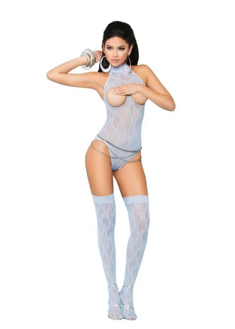 Lycra stockings for a form - fitting shapeCupless Teddy and Stockings Blue