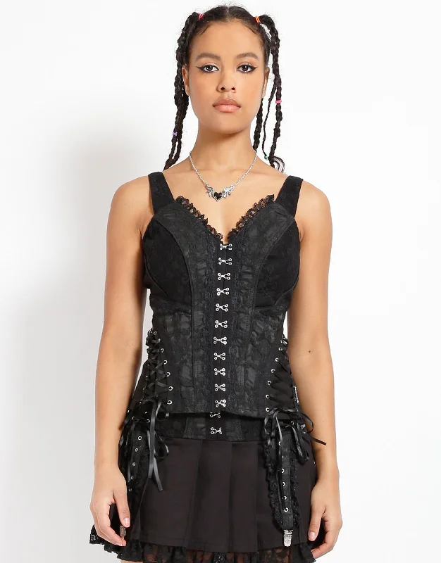 Black bustiers for a classic and versatile lookENCHANTED CORSET BLACK