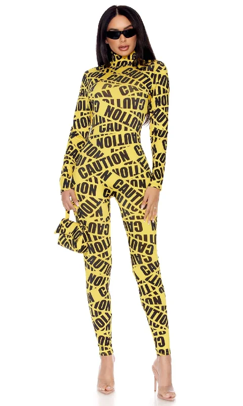 Women's Cosplay Lingerie with AccessoriesSexy Reality TV Caution Tape Halloween Costume