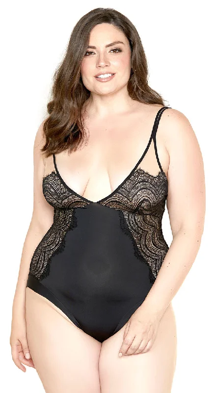 Elegant French Lace Lingerie for Women Plus Size Sensual Swirl Teddy