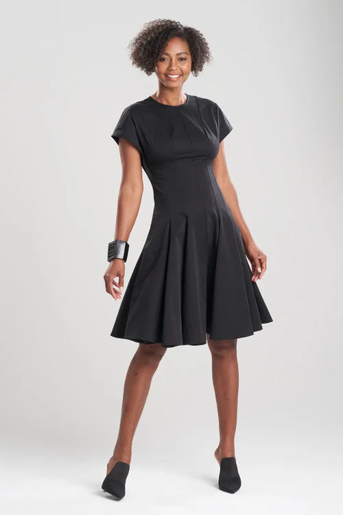 Cotton Sateen Fit & Flare Dress