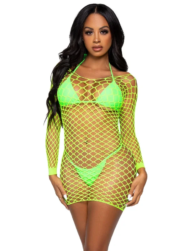 Supreme Fence Net Mini Dress Green