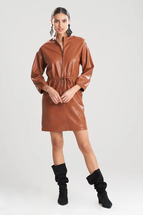 Vegan Luxe Leather Blouson Dress