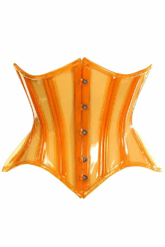 Red corsets for a passionate and attention - grabbing styleOrange Clear Curvy Underbust Waist Cincher Corset