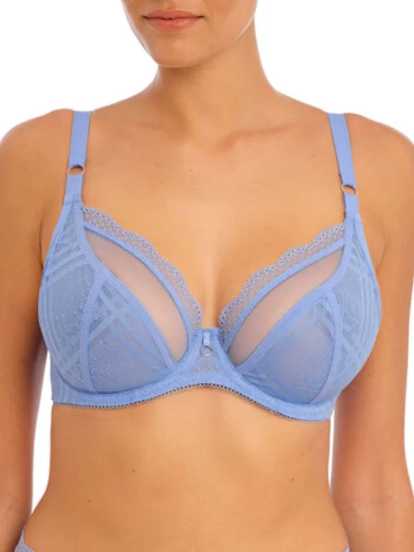 Comfortable Cotton Lingerie for Women Fatale Plunge Bra - Cornflower