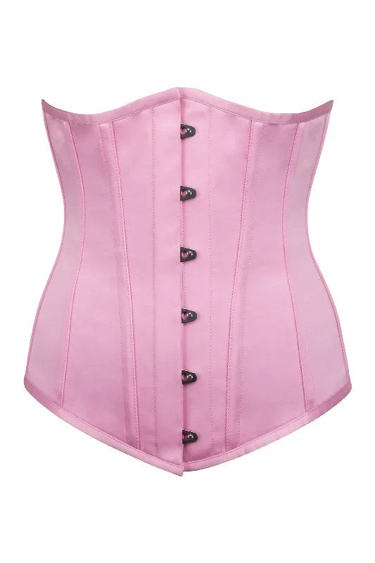 Lina Longline Baby Pink Satin Underbust Corset