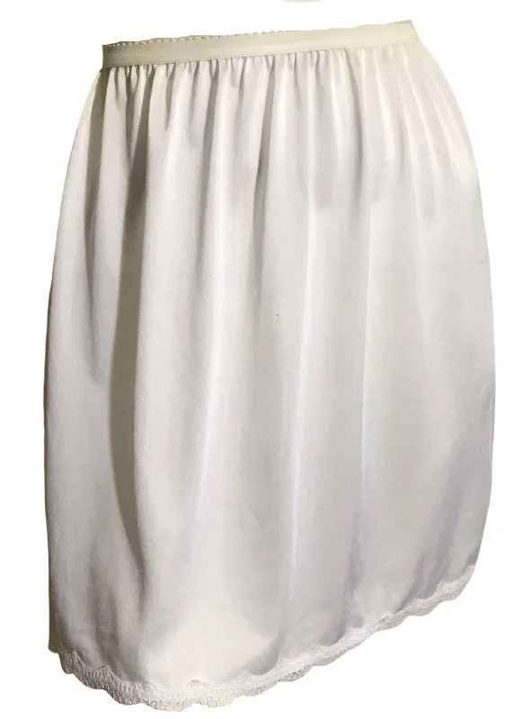 Women's Lingerie with Matching Robes Soft White Nylon Mini Length Half Slip circa 1960s