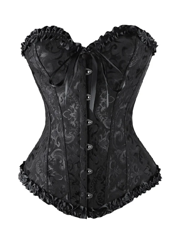 Wedding - style bustiers for bridesmaids or special eventsStrapless Burlesque Satin Lace Up Plus Size Overbust Corset Top