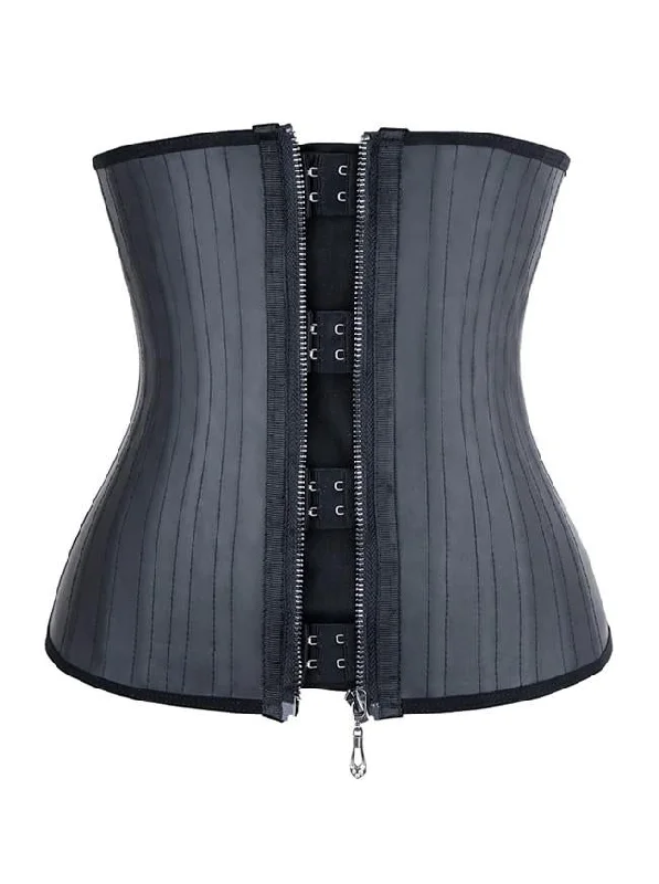 Pastel - colored corsets for a soft and feminine appealWomen's 25 Spiral Steel Boned Latex Waist Training Cincher Underbust Zipper Corset