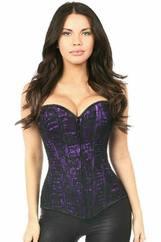 Red corsets for a passionate and attention - grabbing stylePurple Lace Front Zipper Corset