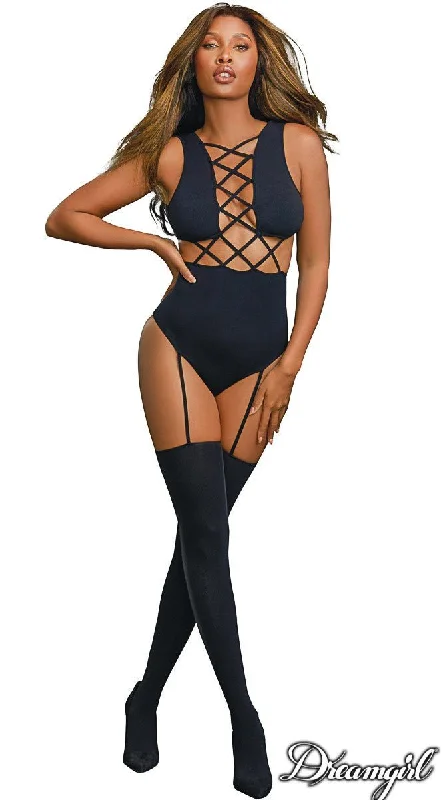Dance - wear stockings for performancesOpaque Teddy Bodystocking Black