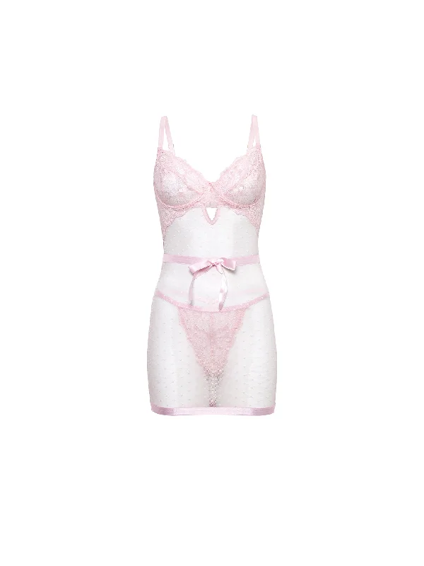 Women's sexy bodycon dresses with a thigh - high slitJosie Bow Lace Babydoll Dress