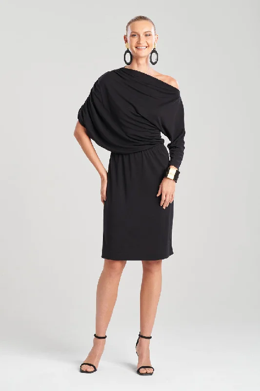 Tencel™ Asymmetrical Drape Dress