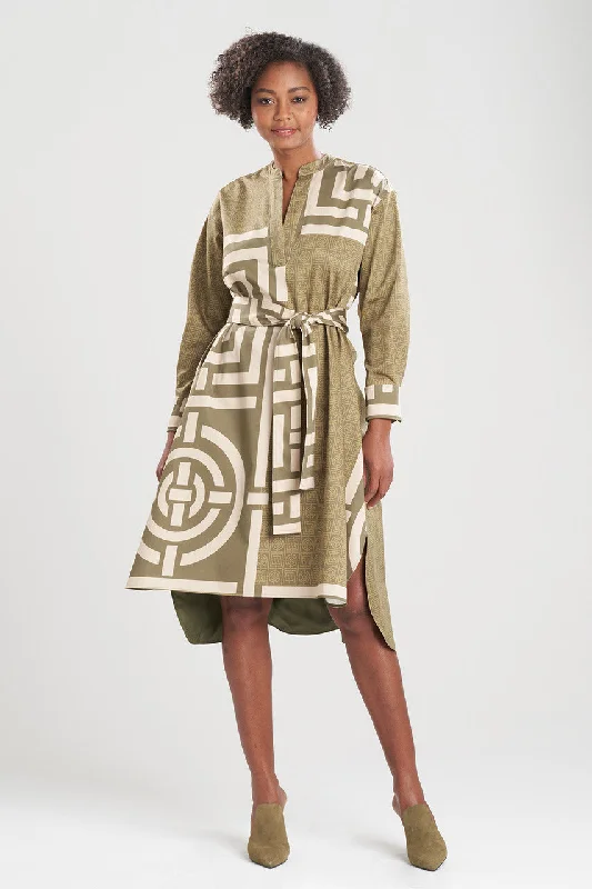 Infinity Cotton Sateen Oversized Half Placket Shirtdress