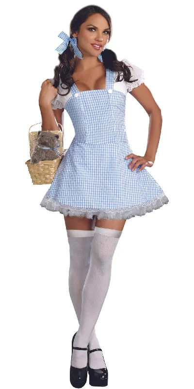 Catgirl Cosplay Lingerie for WomenSexy Blue Gingham Dress Women's Costume