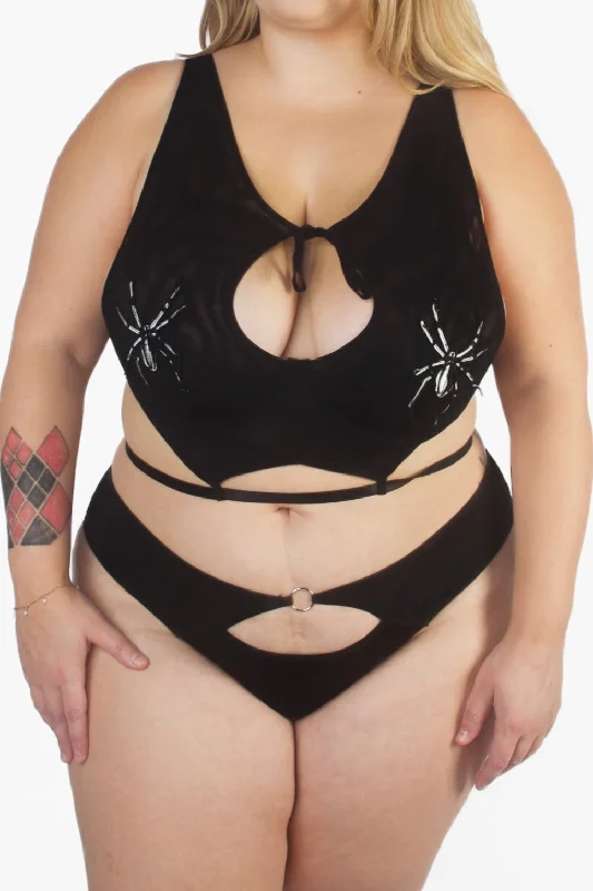 Women's Lingerie with Convertible StrapsBlack Widow Set (2-Piece)