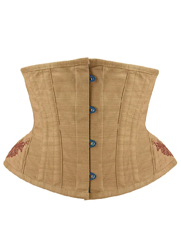 Polka - dot bustiers for a fun and retro appearanceVintage Steel Boned Waist Cincher Underbust Corset Mustard