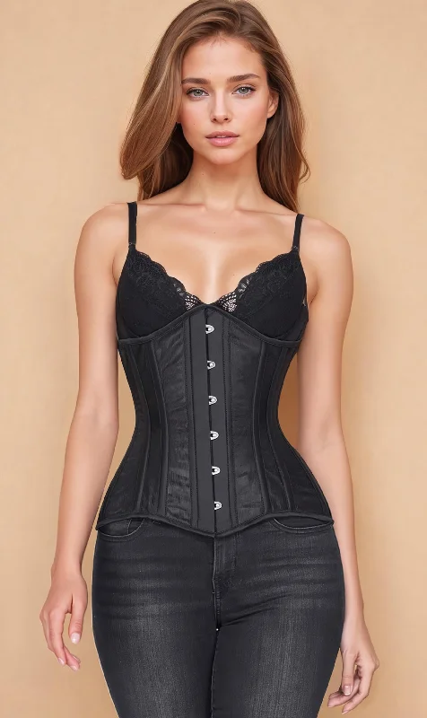 Underbust Black Mesh Longline Corset