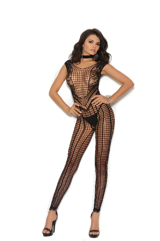 Thigh - high stockings with a lace garter beltCrotchless Footless Bodystocking Black Thigh - high stockings with a lace garter beltCrotchless Footless Bodystocking Black