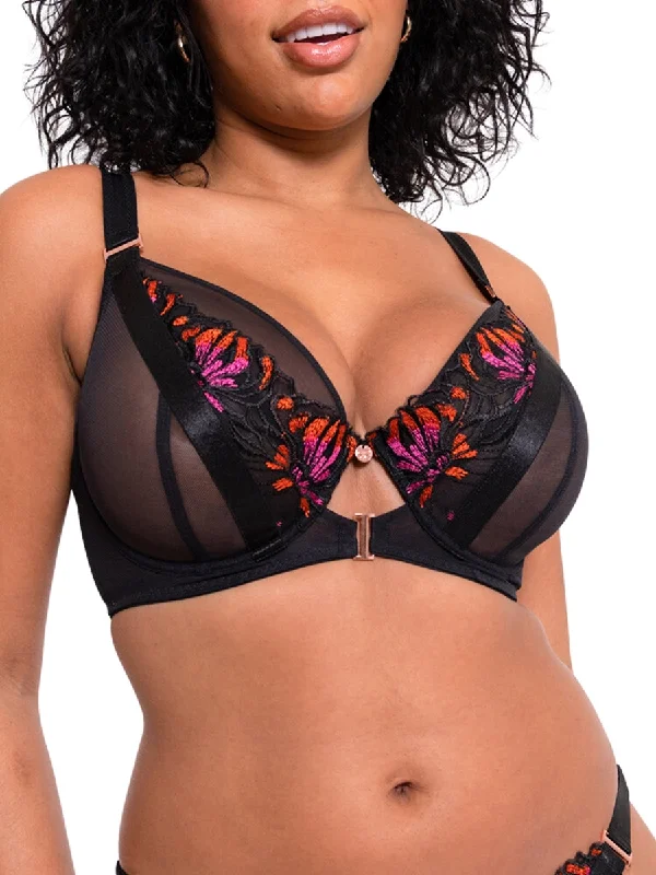 Women's Tummy Control Lingerie Mesmerise Plunge Bra - Black Multi