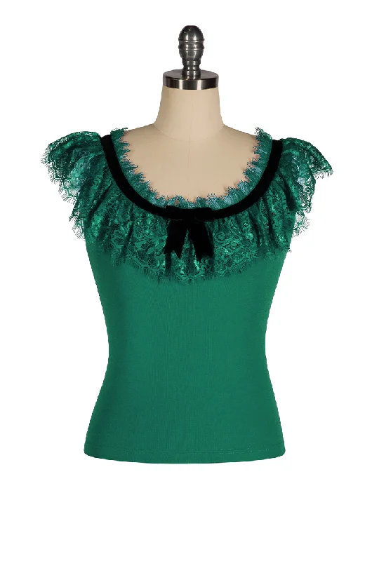 Fifi D'Amour Lace Up Camisole (Emerald Green)