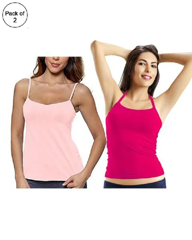 Women's Silk Lingerie Sets Pack Of 4 - Standard Plain Supersoft Camisole