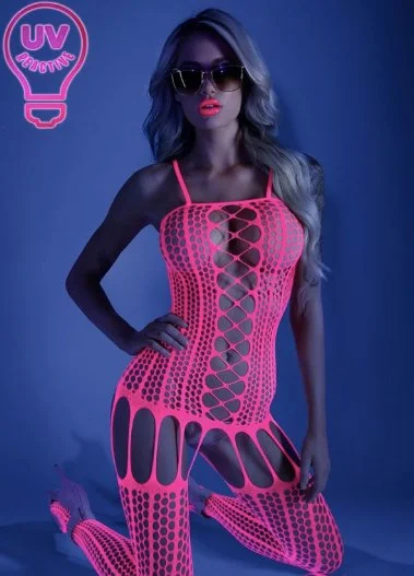 Bamboo - fiber stockings for eco - friendlinessUV Honeycomb Bodystocking Pink