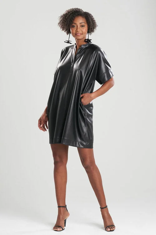 Vegan Luxe Leather Caftan Dress