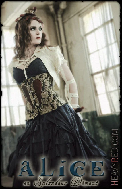 Leather bustiers for a bold and edgy lookAlice en Splendeur Dément - Brocade Heart Corset