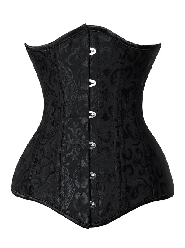 Steampunk - themed bustiers with brass accents26 Steel Boned Plus Size Brocade Underbust Corset
