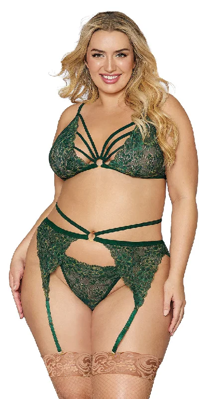 Lingerie Gift Sets for Women Plus Size Evergreen Elegance Bralette Set